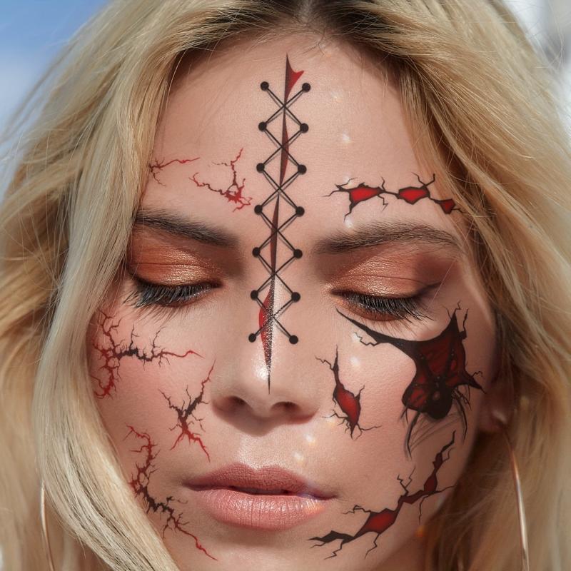 Halloween Tattoos Simulation Wound Scar Blood Temporary Tattoo Sticker