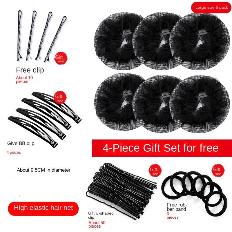 6pcs Reusable Elastic Bun Hair Nets for Women Girls
