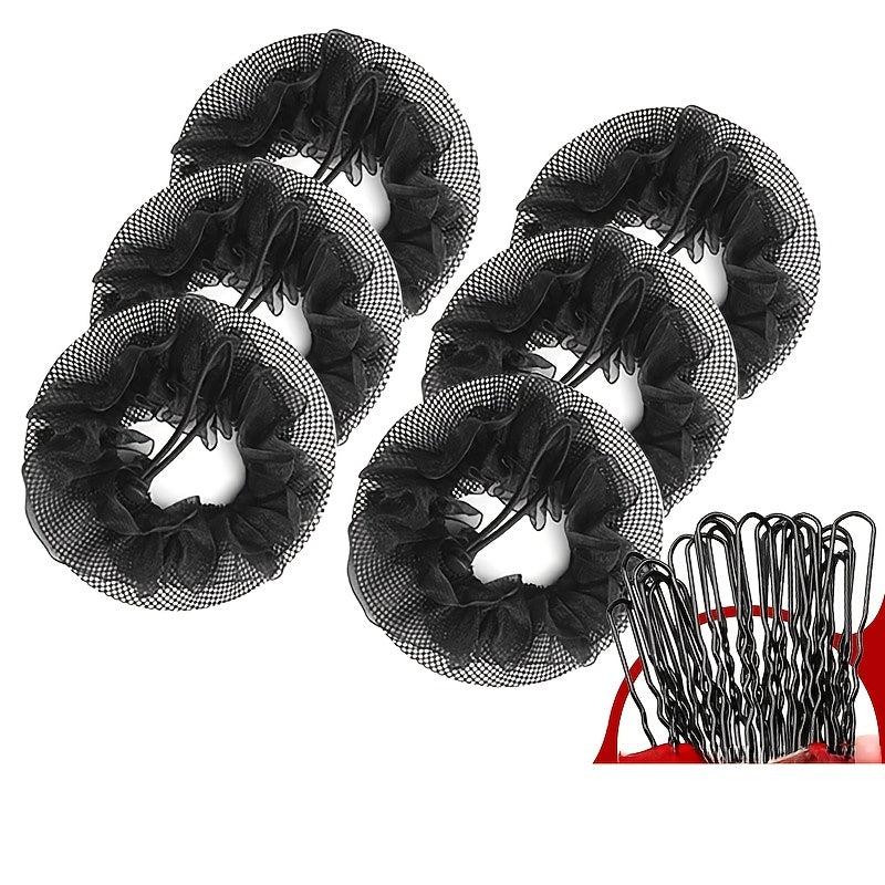6pcs Reusable Elastic Bun Hair Nets for Women Girls