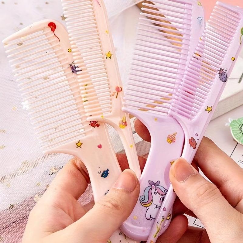 Portable Cartoon Hairdressing Comb Set for Women Girls Gift