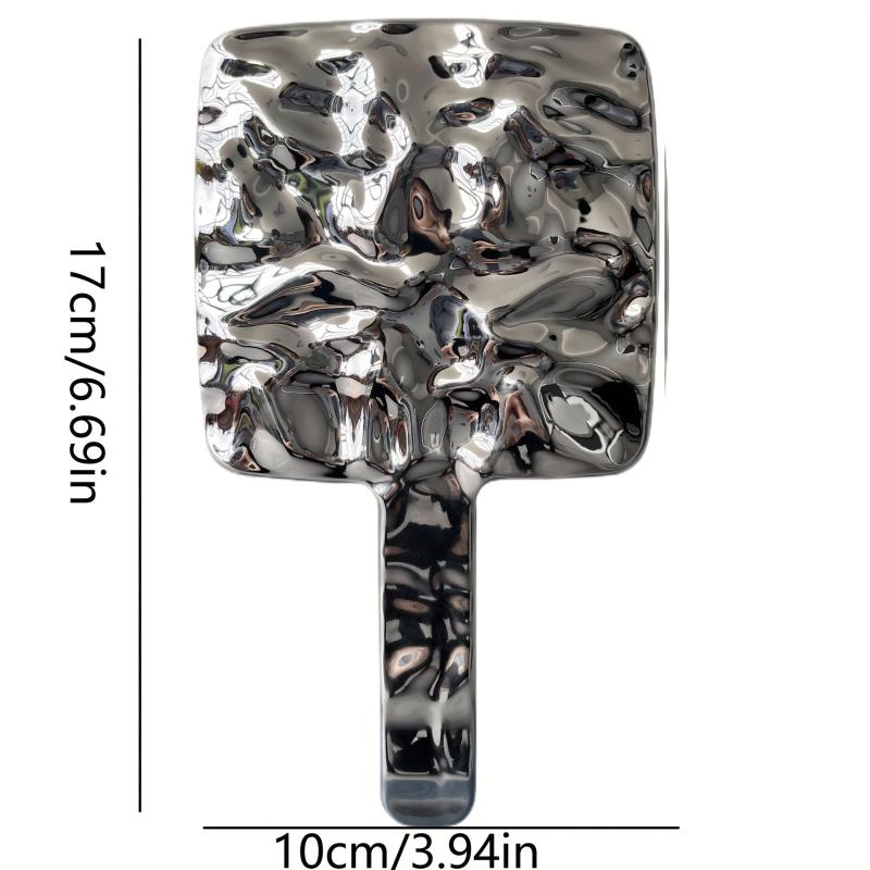 Wave Pattern Handheld Makeup Cosmetic Mirror Square Creative Vanity Mirror