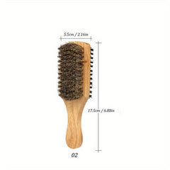 Nylon Hair Brush Double Sided Wooden Hair Styling Brush Beard Smoothing Brush