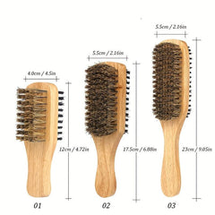Nylon Hair Brush Double Sided Wooden Hair Styling Brush Beard Smoothing Brush