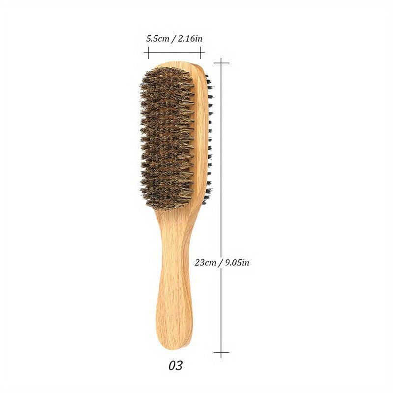 Nylon Hair Brush Double Sided Wooden Hair Styling Brush Beard Smoothing Brush