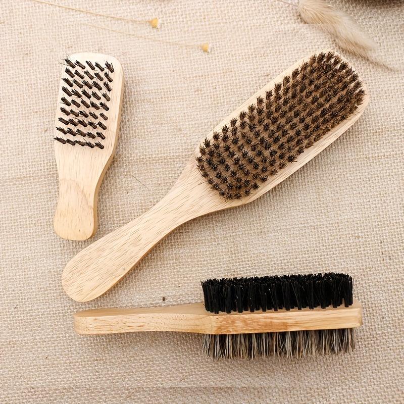 Nylon Hair Brush Double Sided Wooden Hair Styling Brush Beard Smoothing Brush