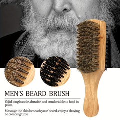 Nylon Hair Brush Double Sided Wooden Hair Styling Brush Beard Smoothing Brush