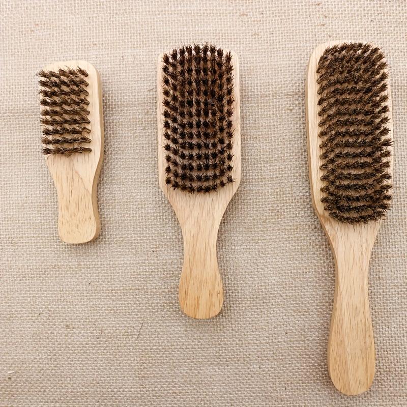 Nylon Hair Brush Double Sided Wooden Hair Styling Brush Beard Smoothing Brush
