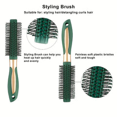 6pcs Hairdressing Brush Set Anti Static Hair Styling Dark Green