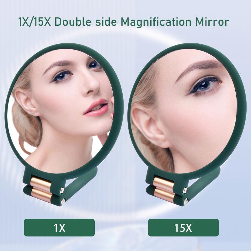 15X Magnifying Hand Held Mirror Double Side Folding Adjustable