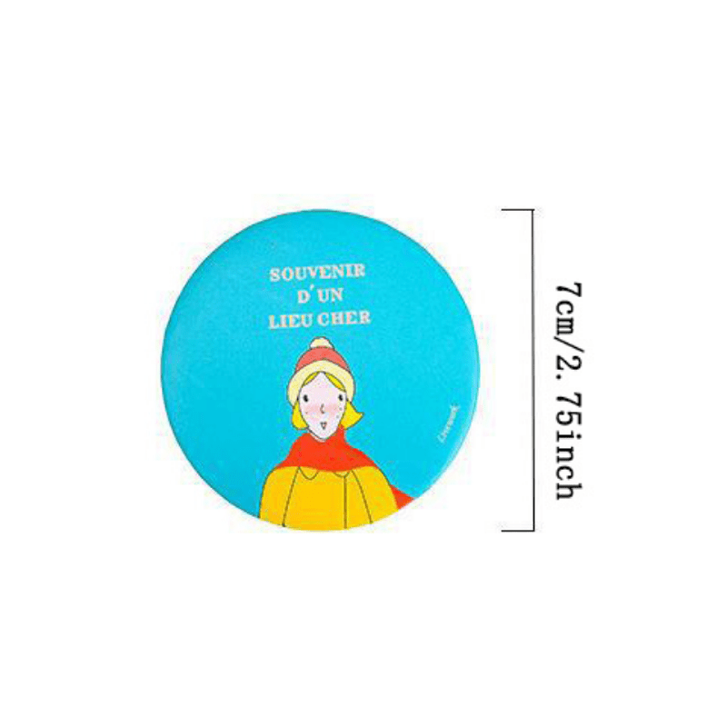 2pcs Cartoon Mini Portable Makeup Mirror for Travel & Daily Use