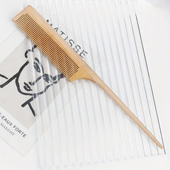 Bamboo Dense Teeth Flat Comb Wooden Rat Tail Comb