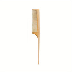 Bamboo Dense Teeth Flat Comb Wooden Rat Tail Comb