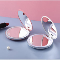 LED Travel Makeup Mirror 3X Magnifying Touch Portable Double Sided
