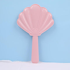 Shell Handheld Makeup Mirror With Handle Portable Cosmetic Touch up Mirror