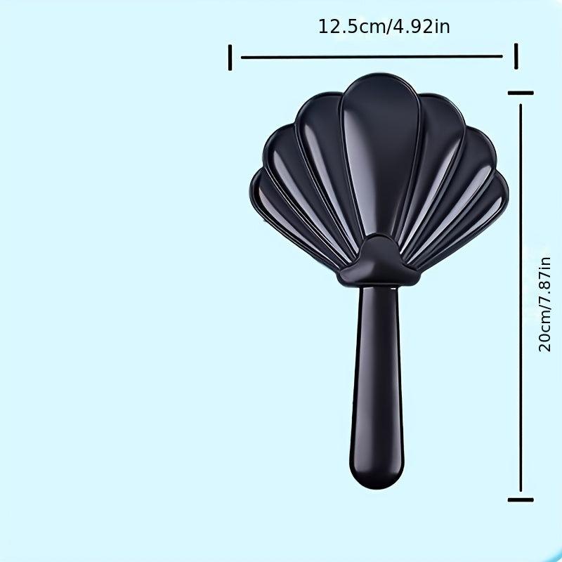 Shell Handheld Makeup Mirror With Handle Portable Cosmetic Touch up Mirror