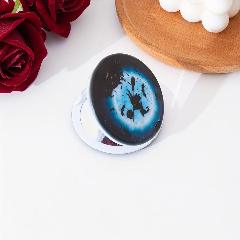 Witch Bats & Pumpkin Makeup Mirror Double Side Folding Vanity Hand Mirror