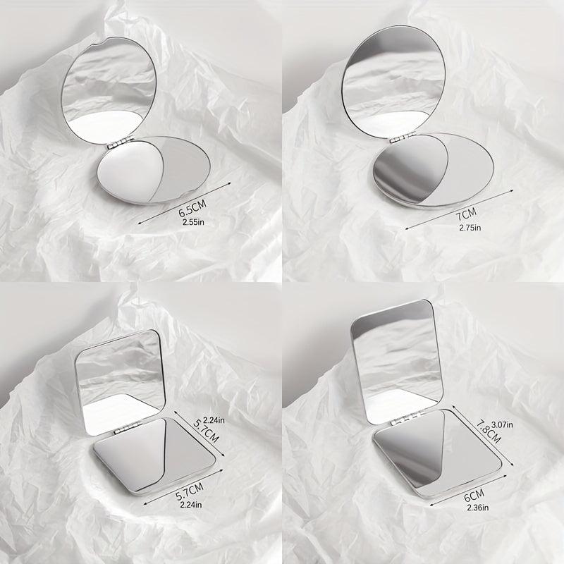 Portable Double Sided Stainless Steel Makeup Mirror