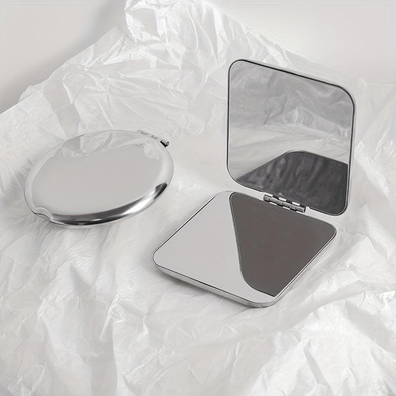 Portable Double Sided Stainless Steel Makeup Mirror