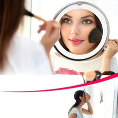 LED Lighted Makeup Mirror Portable 10X Magnifying Mirror with Suction Cup