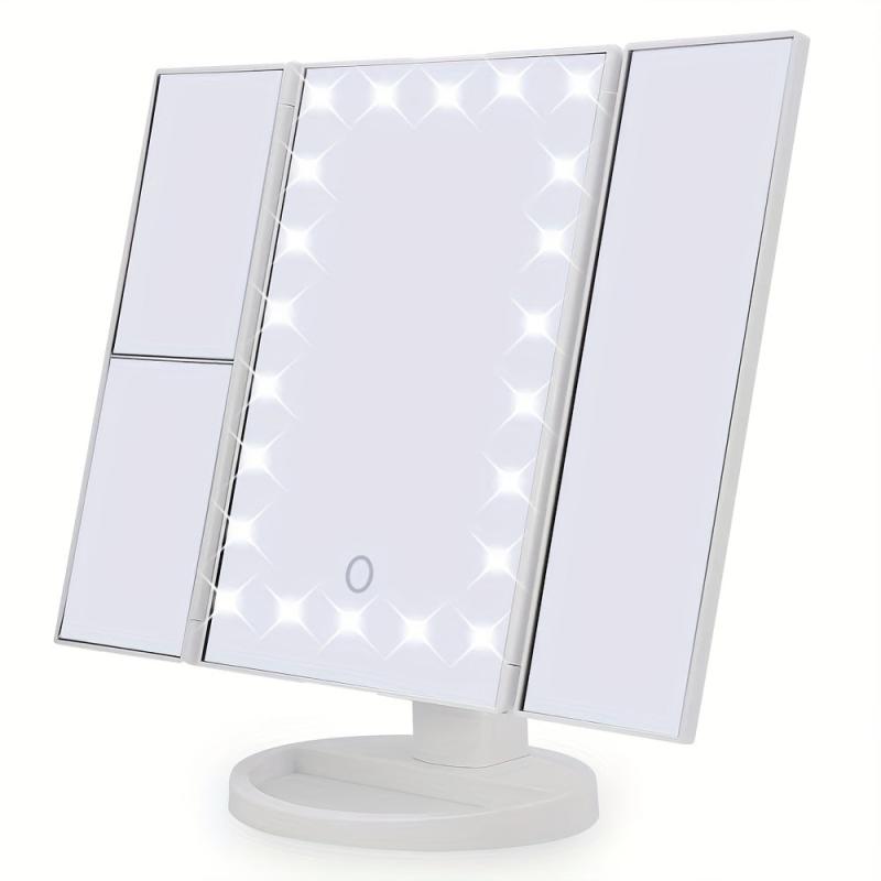 LED Makeup Mirror with 2X 3X Magnification and Adjustable Rotation