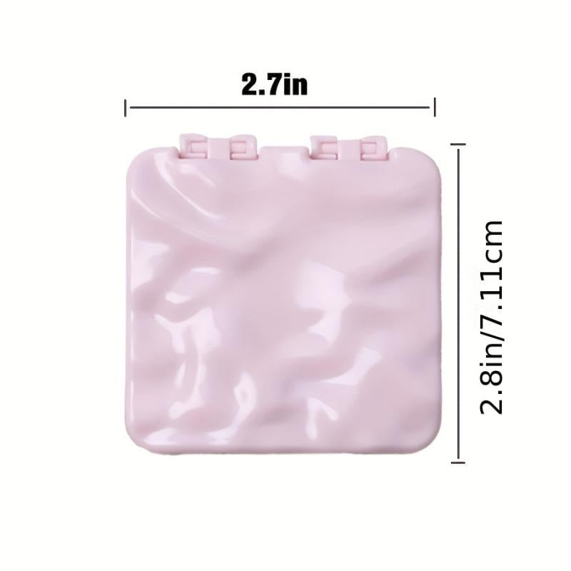 Pink Makeup Vanity Mirror Double Side Folding Portable Cosmetic Touch up Mirror