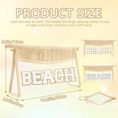 Clear Boho Patch Makeup Bag with Waterproof Zipper