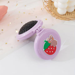 Round Mini Hair Brush w/ Mirror and Massage Comb for Women & Girls