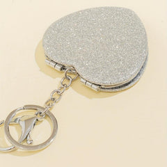 Heart Glitter Compact Mirror Double Side Touch up Mini Makeup Mirror