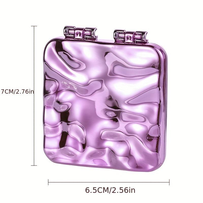 Pink Liquid Shape Square Vanity Mirror Creative Wave Pattern Double