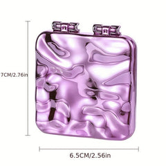 Pink Liquid Shape Square Vanity Mirror Creative Wave Pattern Double