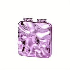 Pink Liquid Shape Square Vanity Mirror Creative Wave Pattern Double