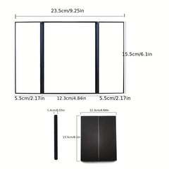 Tri-Folding LED Lighted Makeup Mirror with Stand