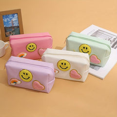 Waterproof Preppy Patch Makeup Bag Toiletry Organizer for Women/Girls