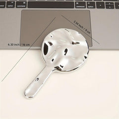 Creative Wave Pattern Handheld Makeup Cosmetic Mirror