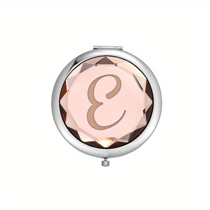 Double Sided Champagne Handheld Makeup Mirror for Travel and Vanity
