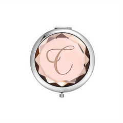 Double Sided Champagne Handheld Makeup Mirror for Travel and Vanity