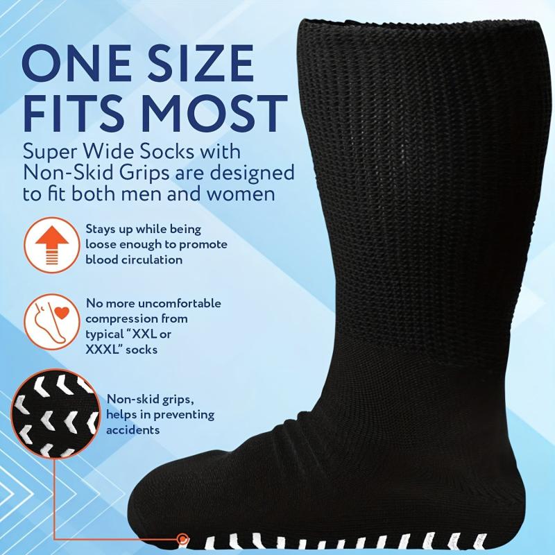 Wide Diabetic Socks for Swollen Feet Relief - Women & Men