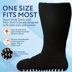 Wide Diabetic Socks for Swollen Feet Relief - Women & Men