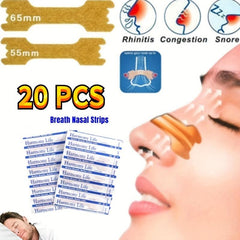20pcs Nasal Strips for Congestion Relief & Better Sleep