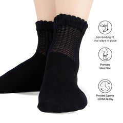 4 Pairs Men Bamboo Diabetic Ankle Socks Soft Non Binding Wide Str