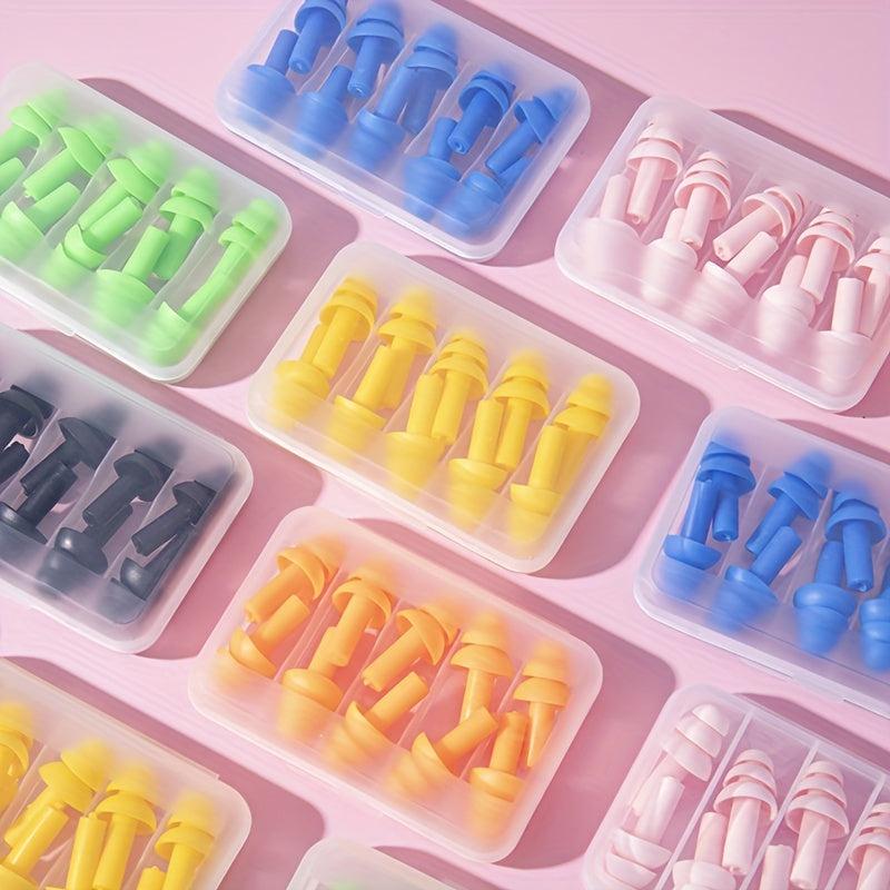 5 Pairs Portable Earplugs in Box Noise Reduction Anti Snore Sleeping Earplugs