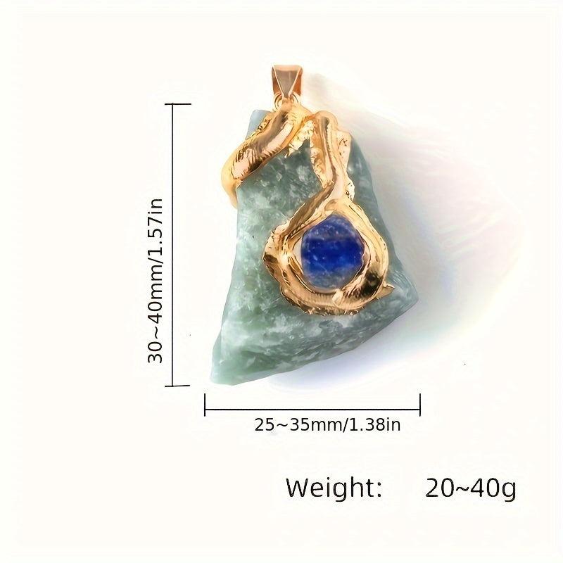 Gilt Crystal Raw Stone Pendant Multicolor Crystal Stone Irregular