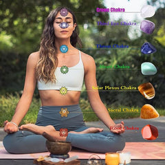 7pc 1 Set 7 Chakras Healing Stones Yoga Meditation Gift