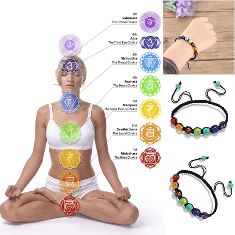 Life Tree 7 Chakra Amethyst Beads Balance Reiki Buddha Yoga Bracelet