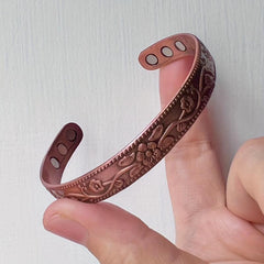 2pcs Copper Adjustable Magnet Cuff Bracelet for Carpal Tunnel Relief