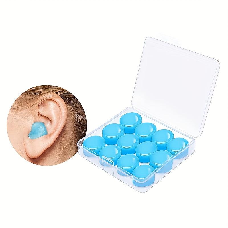 12 Silicone Mud Earplugs Soundproof Sleep Waterproof Decompression