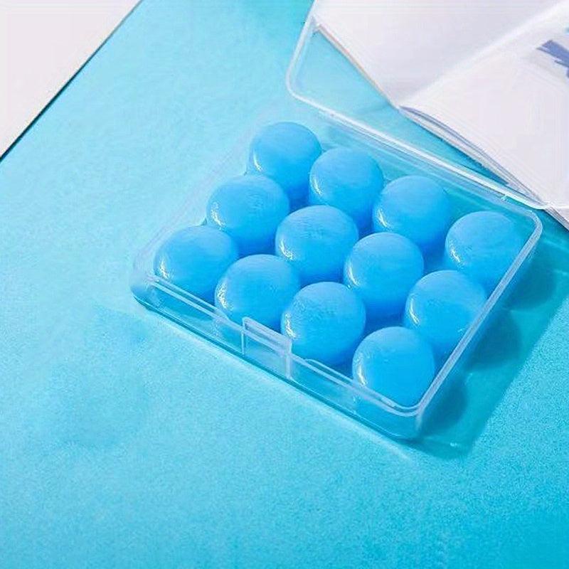 12 Silicone Mud Earplugs Soundproof Sleep Waterproof Decompression