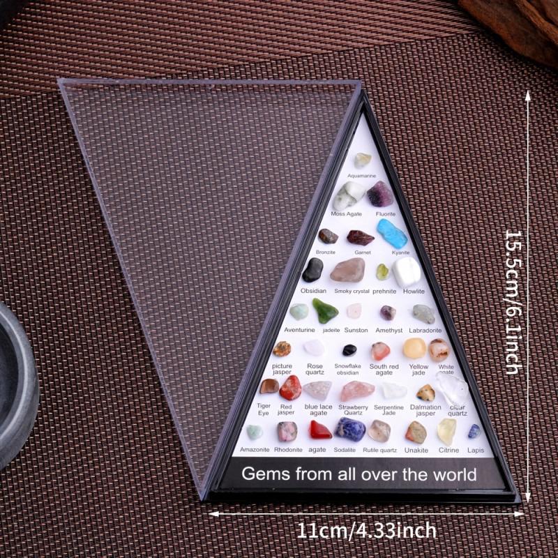 36 Agate Stones Gemstones Minerals Crystal Stone Triangular Specimen Set