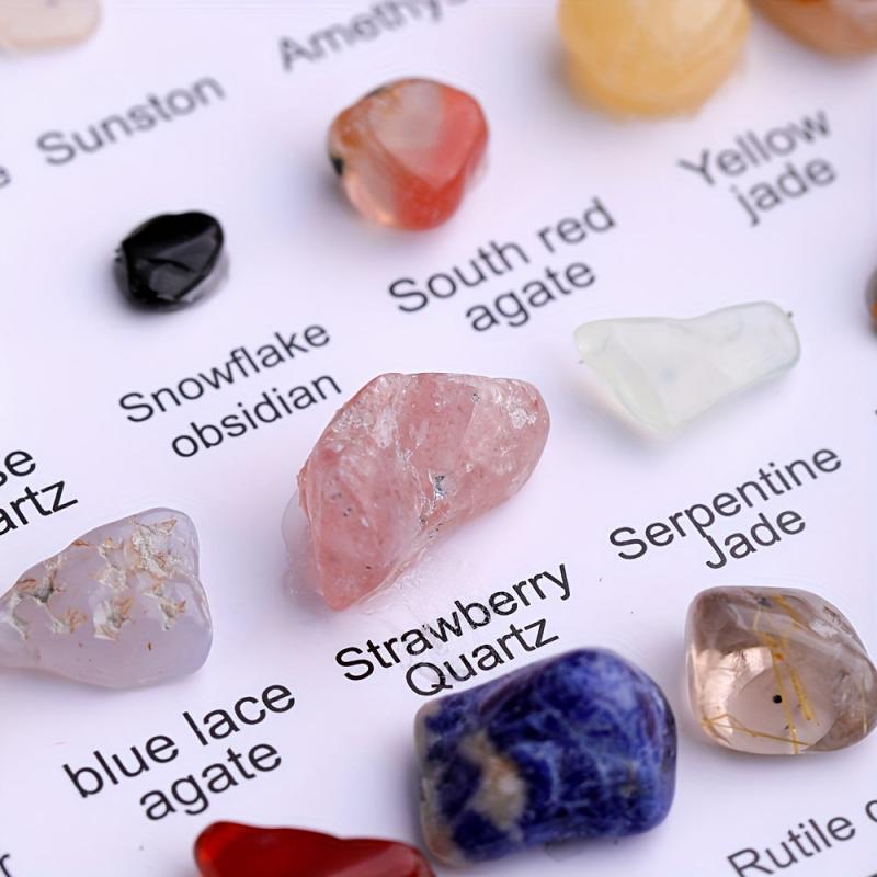 36 Agate Stones Gemstones Minerals Crystal Stone Triangular Specimen Set