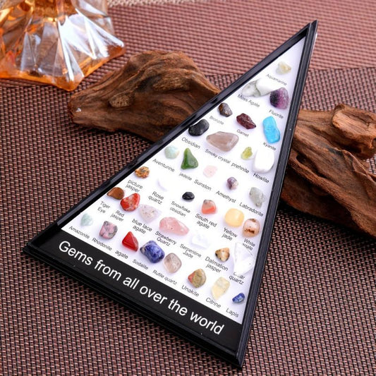 36 Agate Stones Gemstones Minerals Crystal Stone Triangular Specimen Set